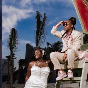 Stylish Men's Cream Suit with Pink Accents